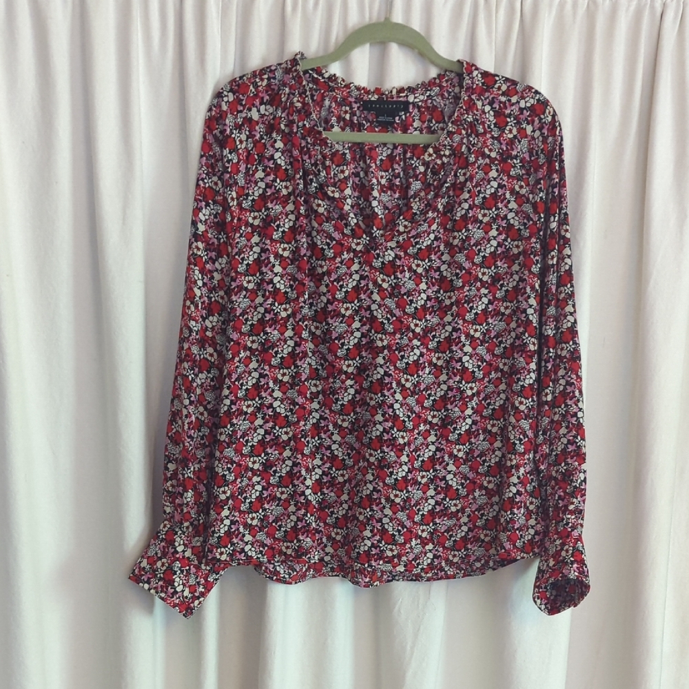 Sanctuary Red and White Floral Blouse